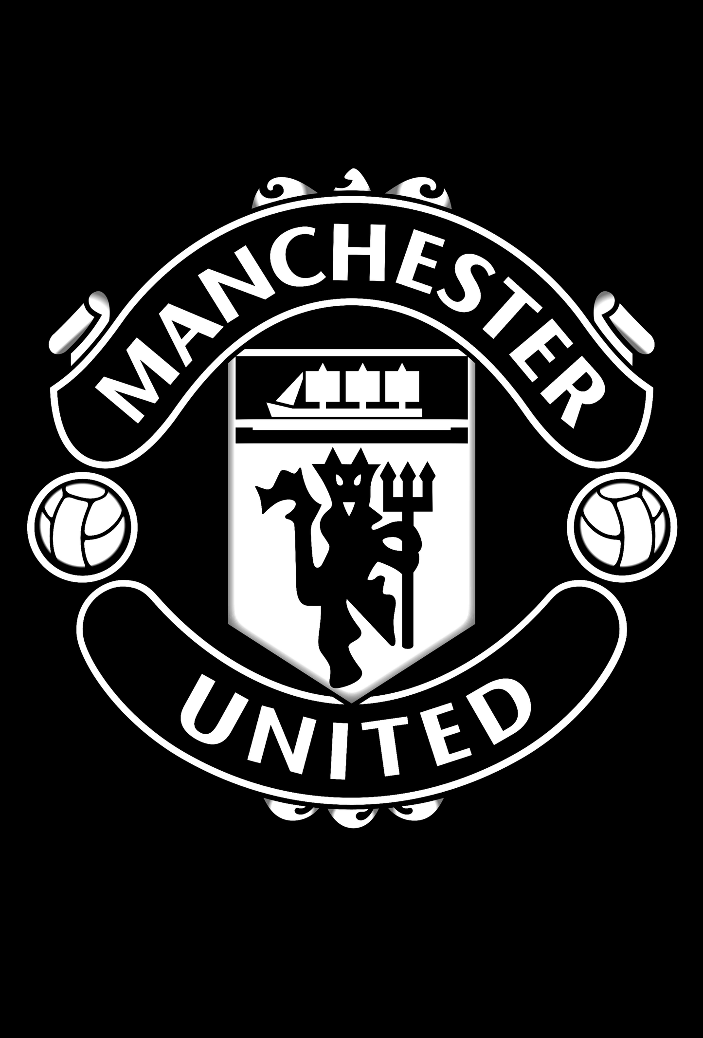 Manchester United - Black Emblem Football Poster