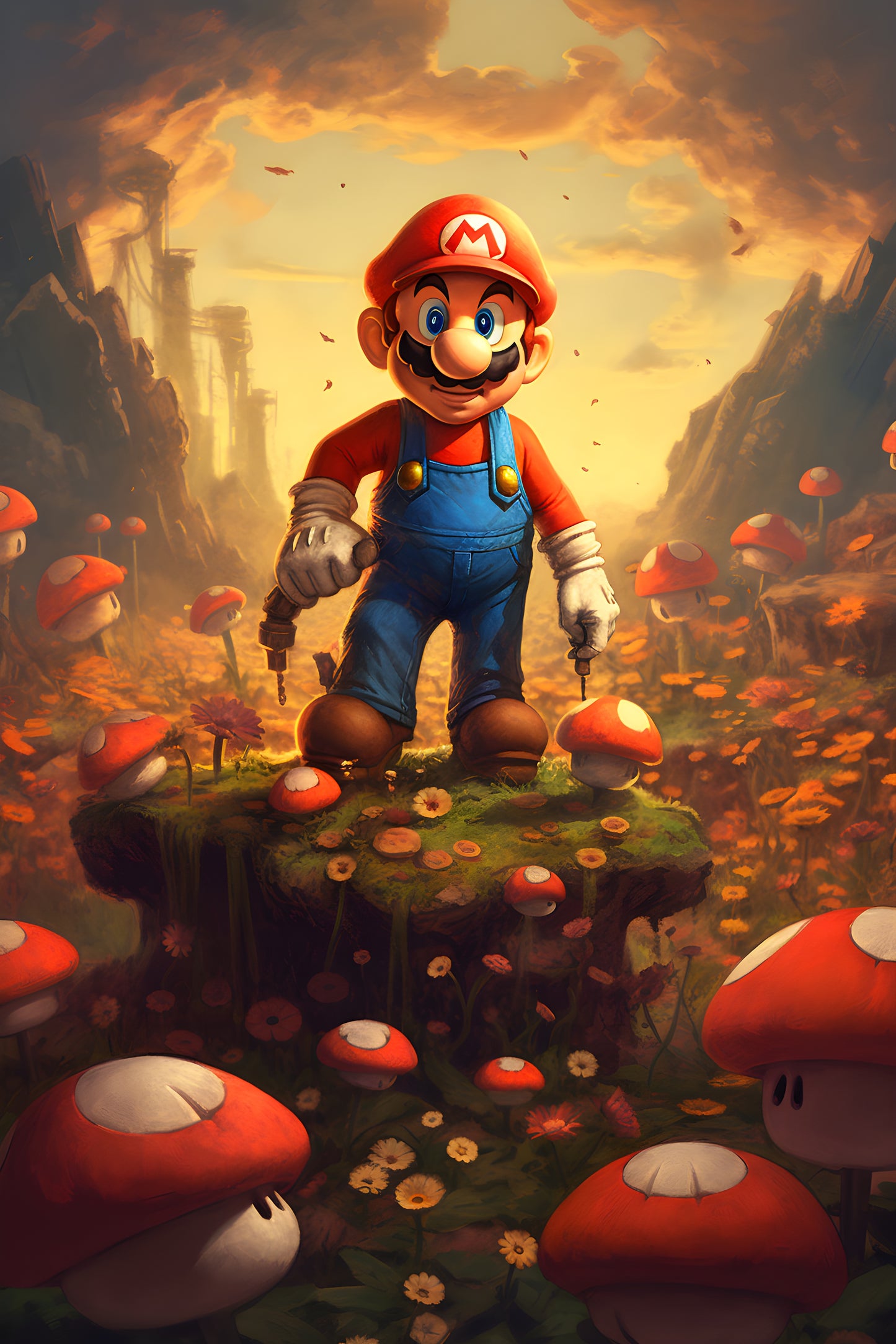 Super Mario 8 Digital Art Gaming Poster