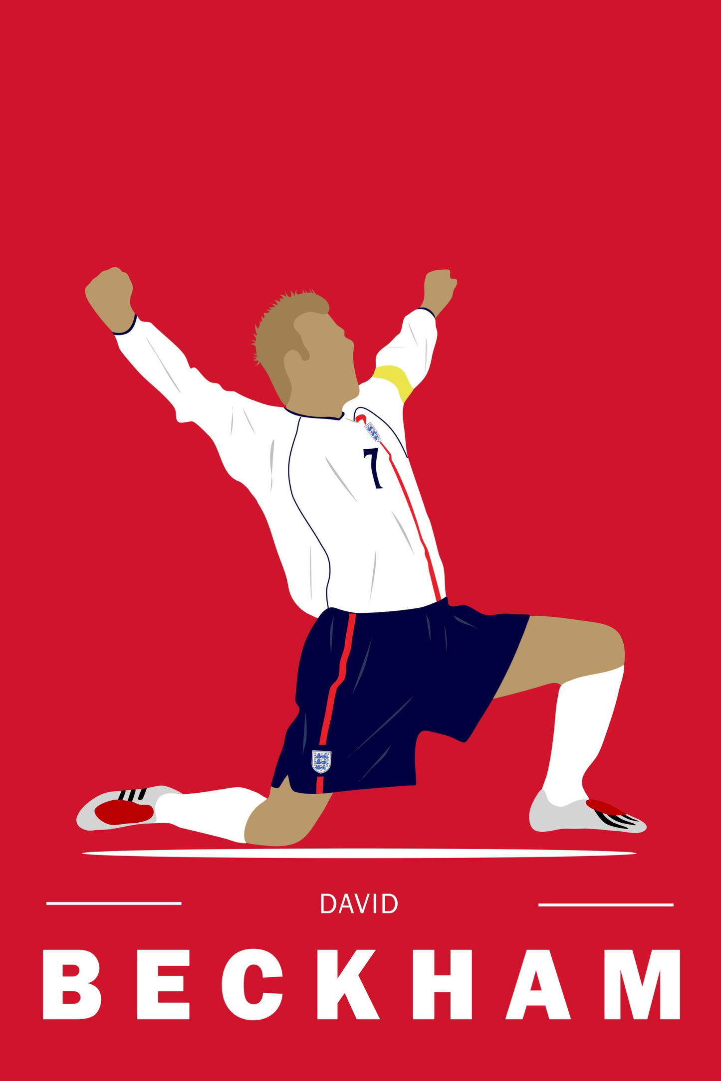 David Beckham - England 1 Digital Art Football Poster