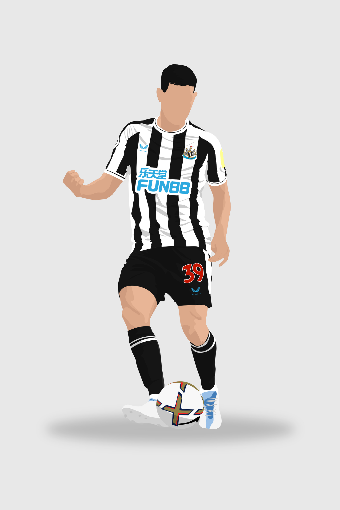 Bruno Guimarães - Newcastle 1 Digital Art Football Poster