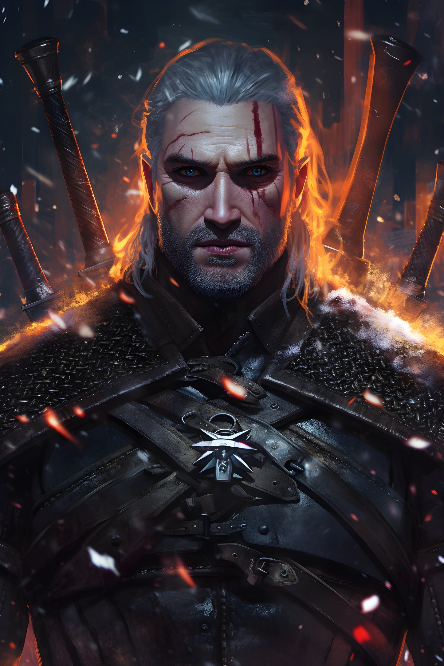 The Witcher 3 Digital Art Gaming Poster