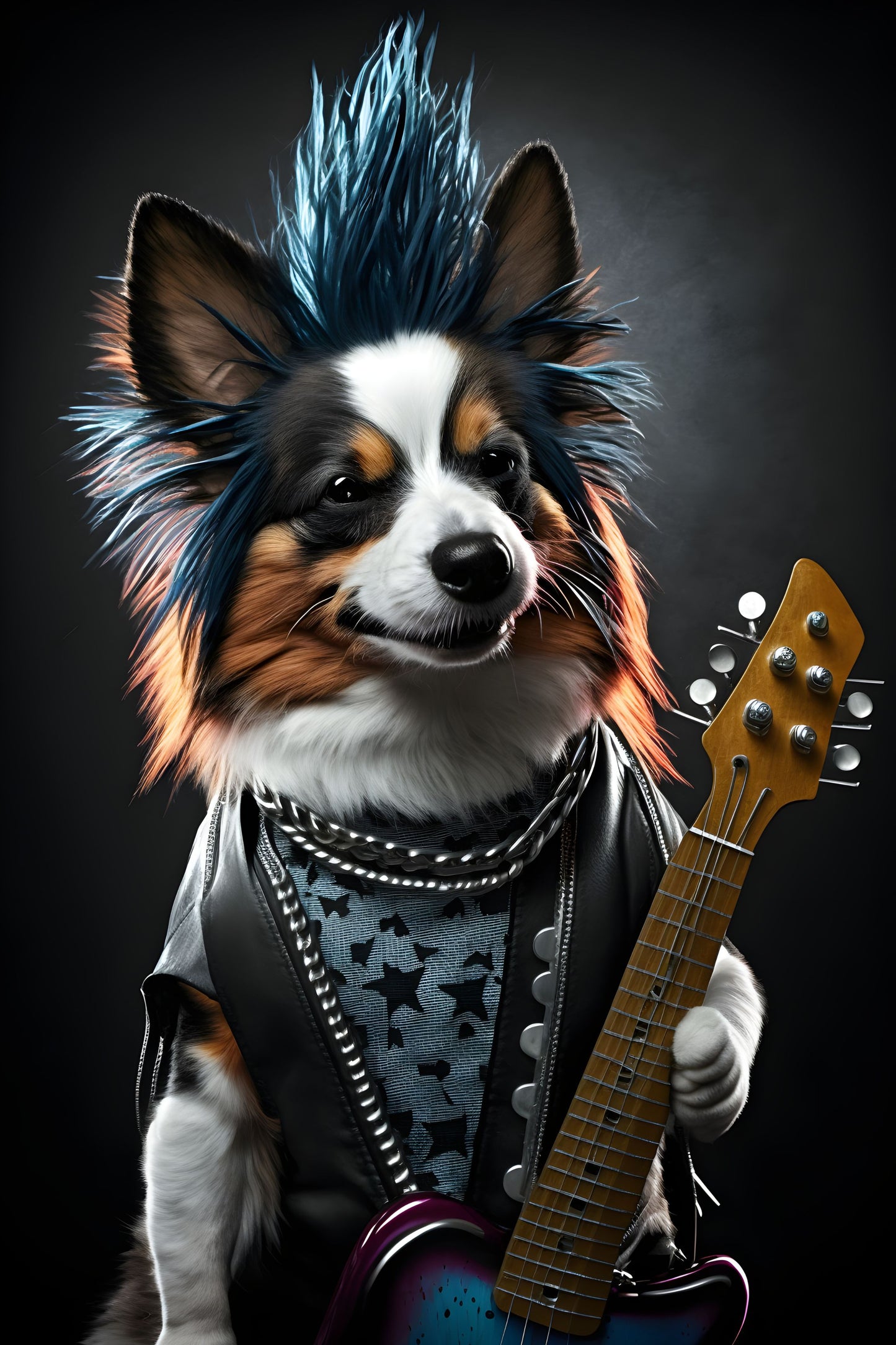 Dog 2 Animal Rock 'n Roll Digital Art Poster