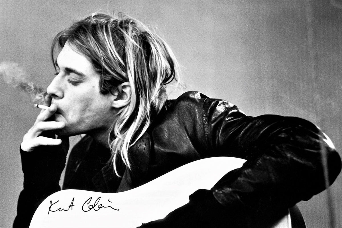 Nirvana - Kurt Cobain Solo Smoking Poster