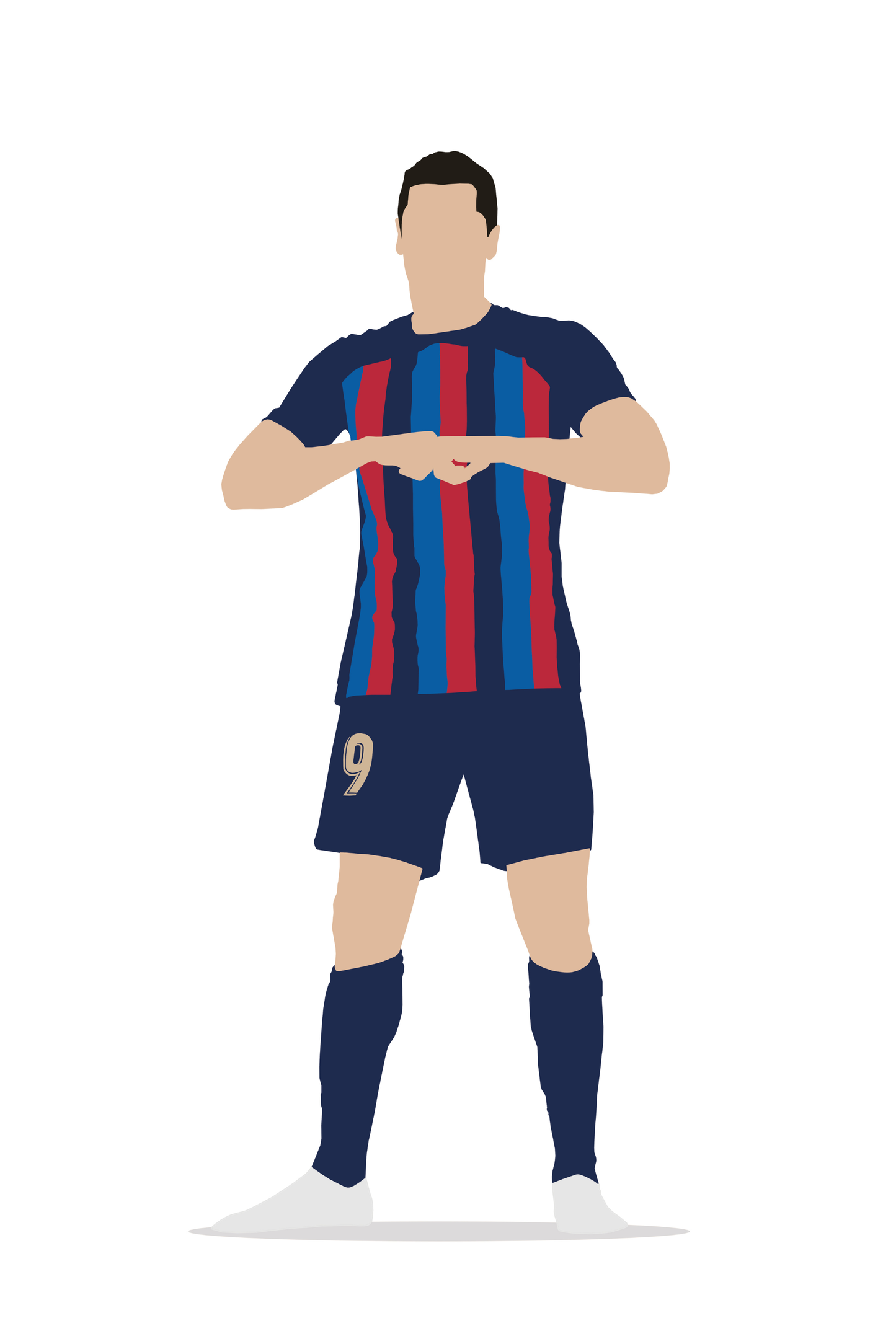 Robert Lewandowski - Barcelona 1 Digital Art Football Poster