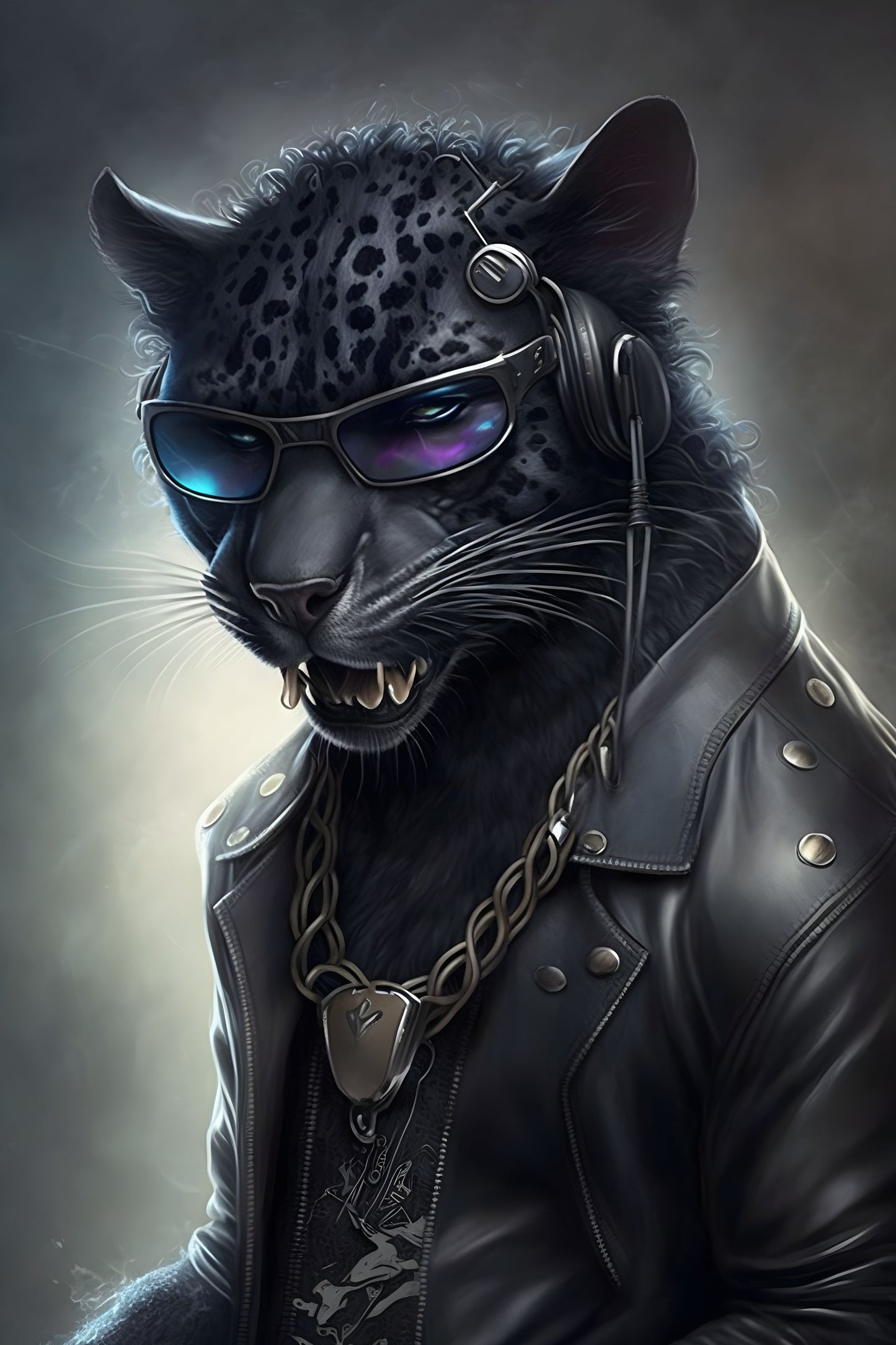 Panther 2 Animal Rock 'n Roll Digital Art Poster