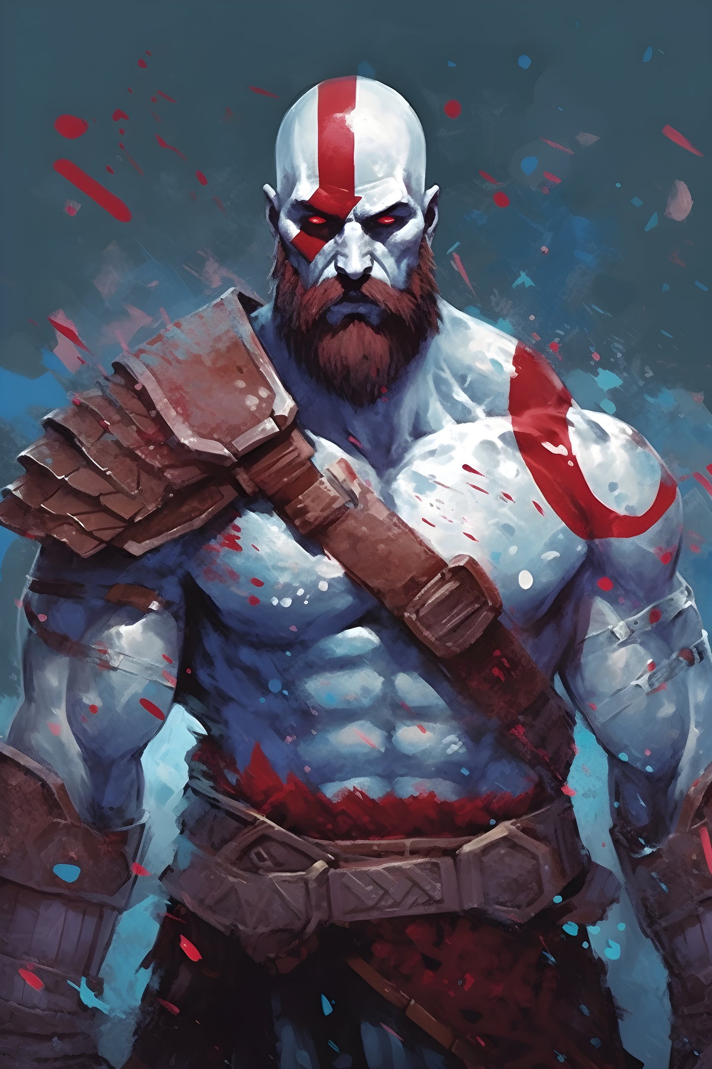 God of War 4 Digital Art Gaming Poster