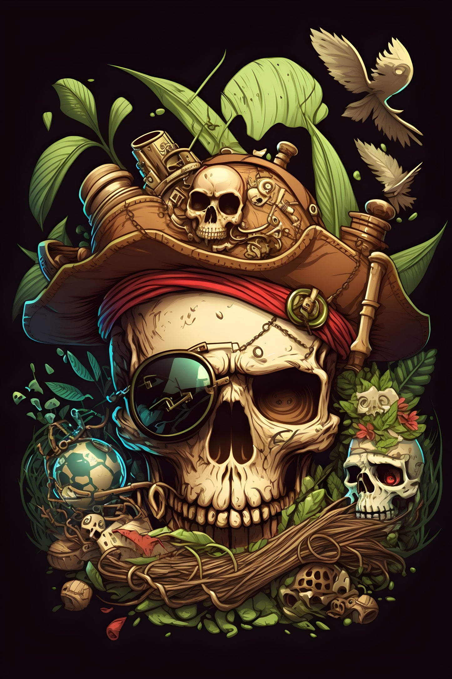 Skull 14 Digital Art Poster