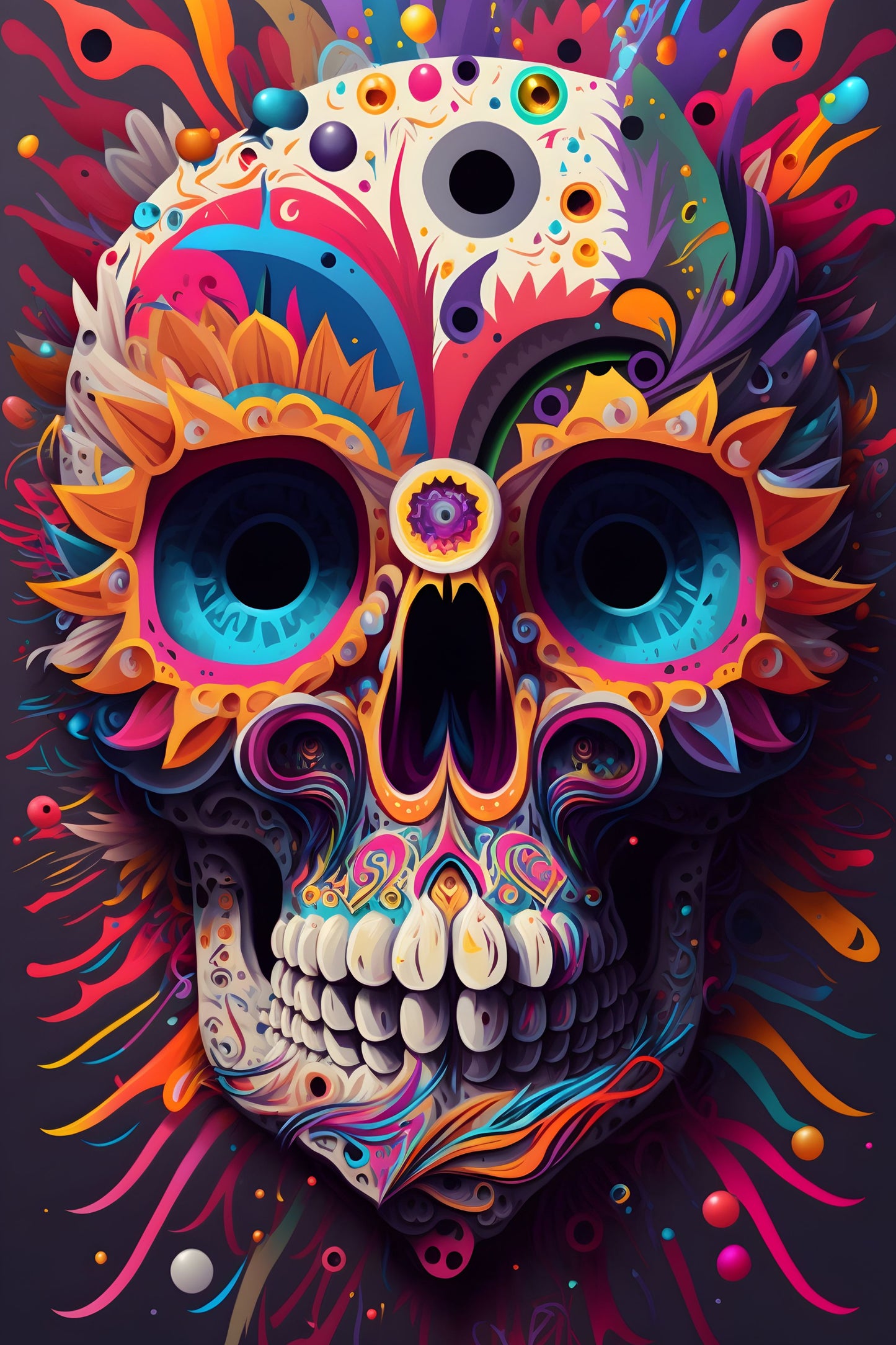 Skull 16 Digital Art Poster
