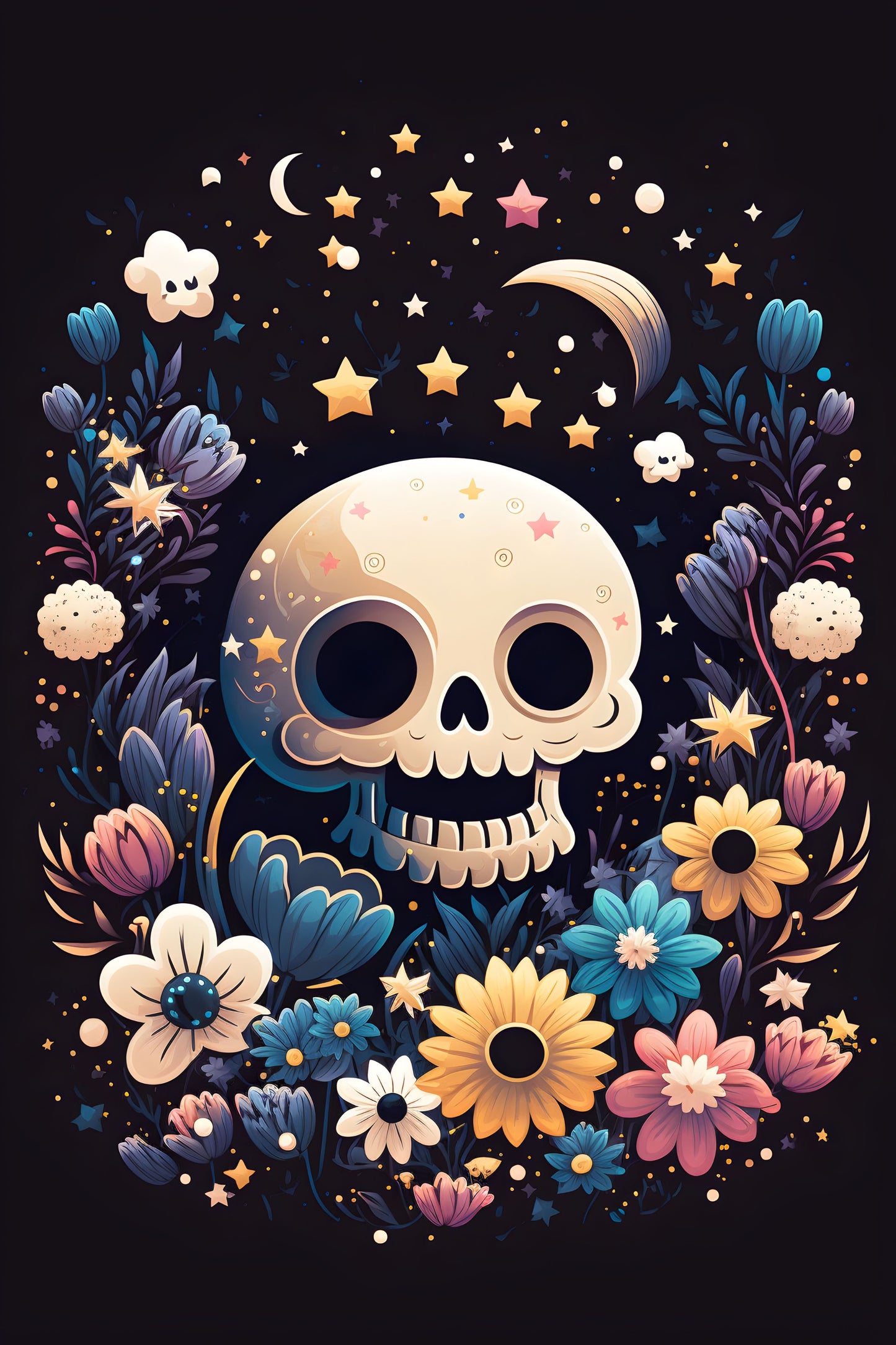Skull 17 Digital Art Poster