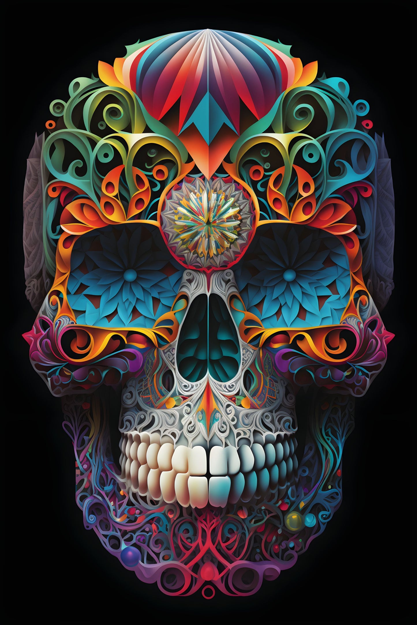 Skull 8 Digital Art Poster