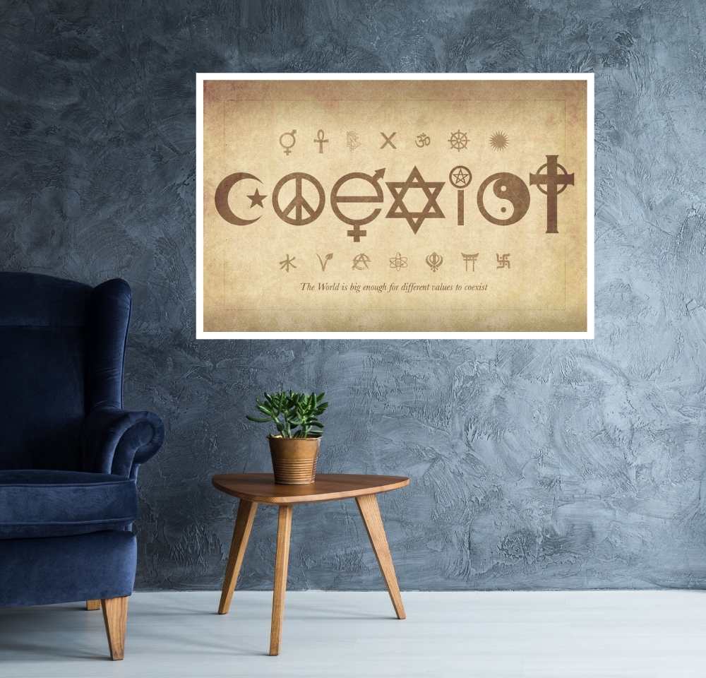 Coexist - The world is Big Enough Poster egoamo.co.za Posters