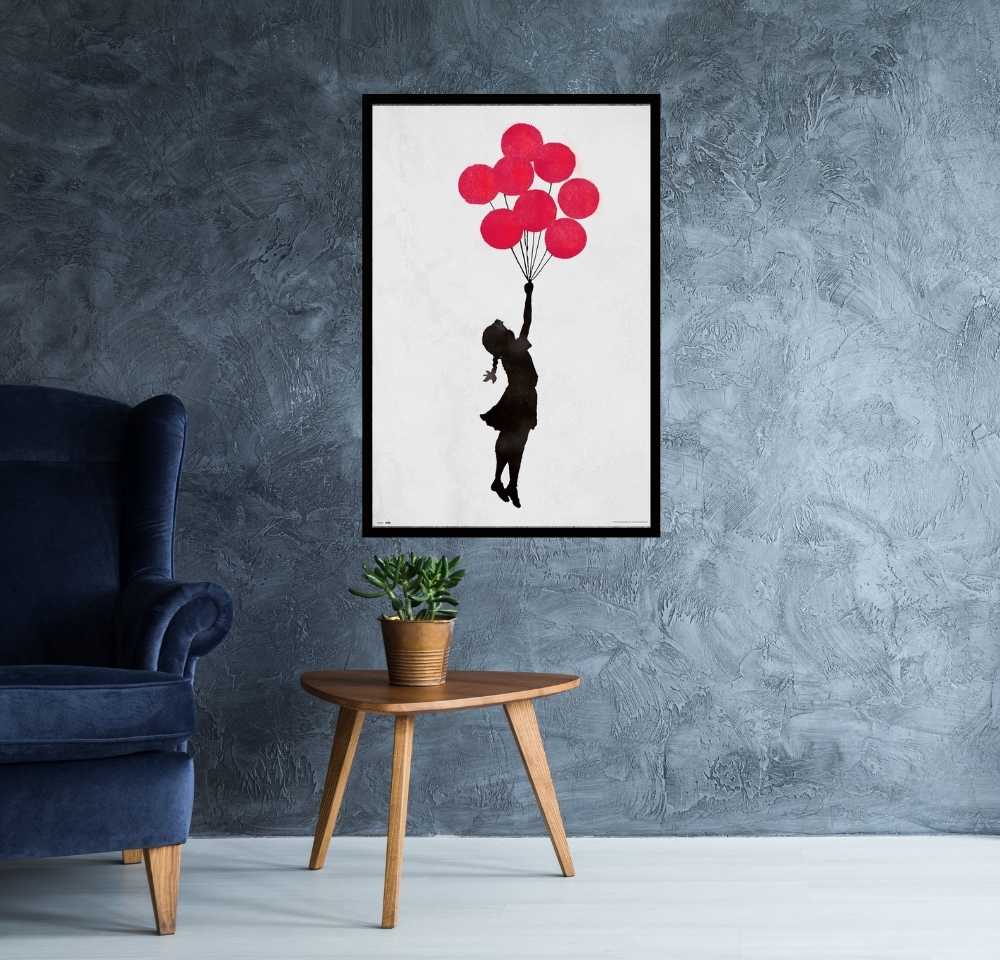 Little Girl Going Up Up and Away Art Poster