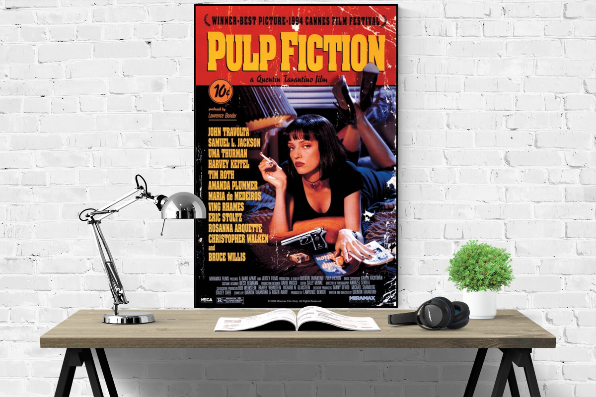 Pulp Fiction Poster Cinema Roll off Canister Tvs 60x40 Movie to Be