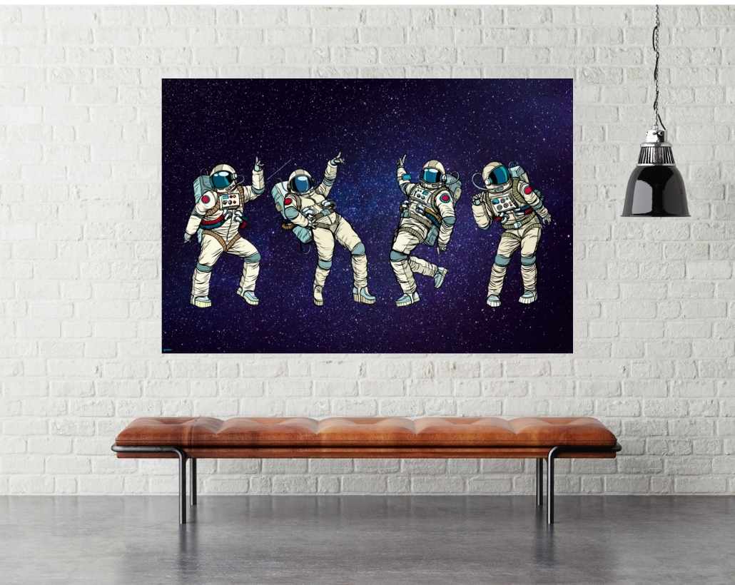 Space Disco Poster - egoamo posters - wall mockup