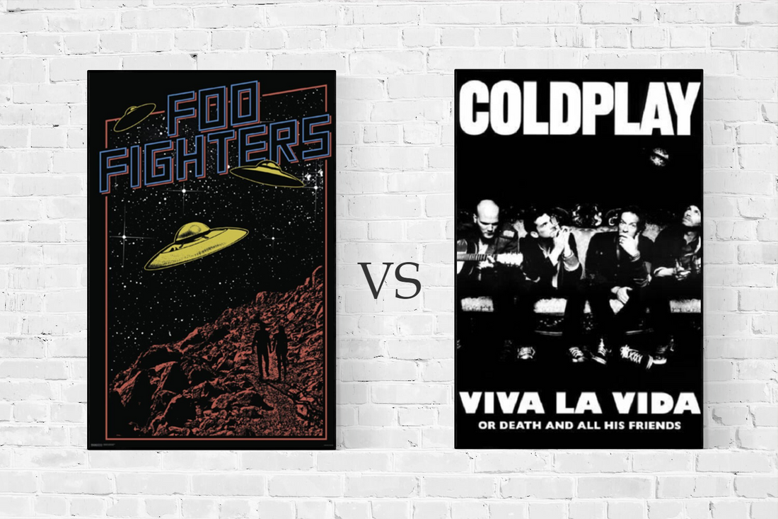 Foo Fighters vs Coldplay posters