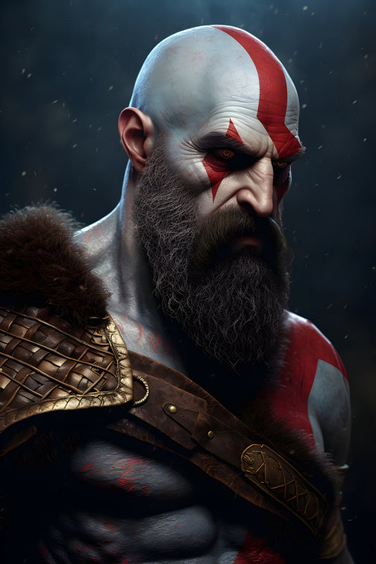 God of War 1 Digital Art Gaming Poster