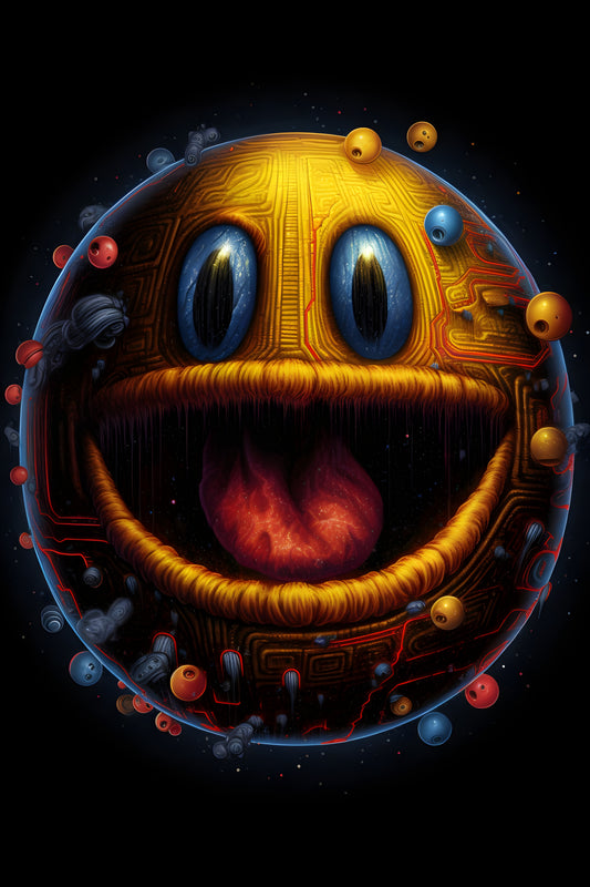 Pac-Man 3 Digital Art Gaming Poster