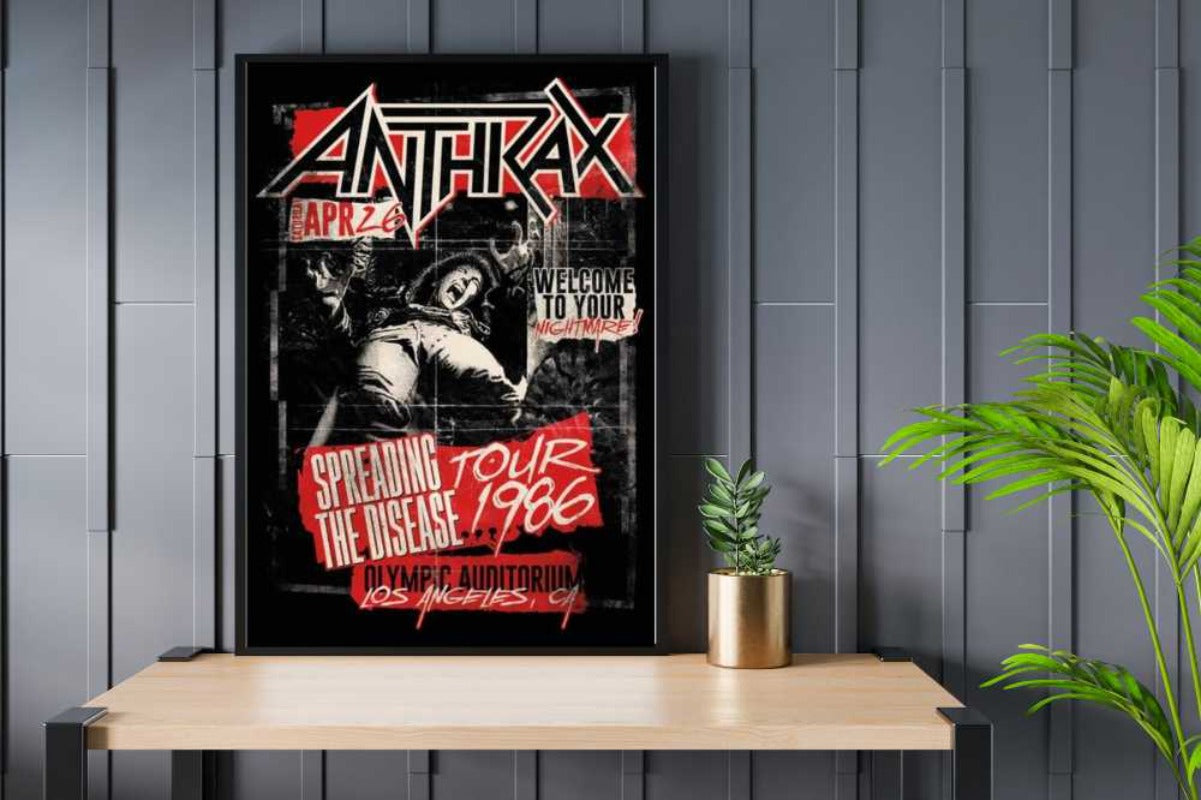 Anthrax Spreading the Disease poster - room mockup - egoamo posters