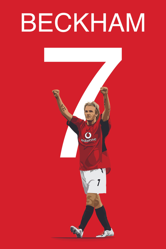 David Beckham - Man Utd 1 Digital Art Football Poster