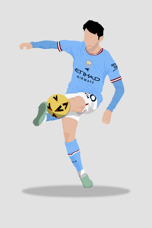Bernardo Silva - Man City 1 Digital Art Football Poster