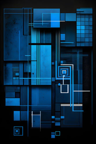 Blue Steel - Abstract Art Poster - egoamo.co.za
