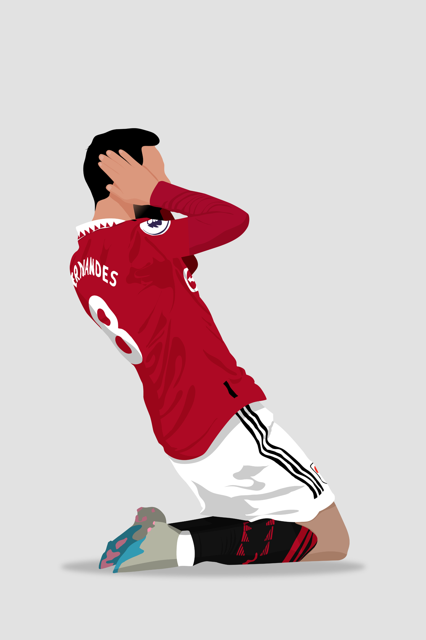 Bruno Fernandes - Man Utd 3 Digital Art Football Poster