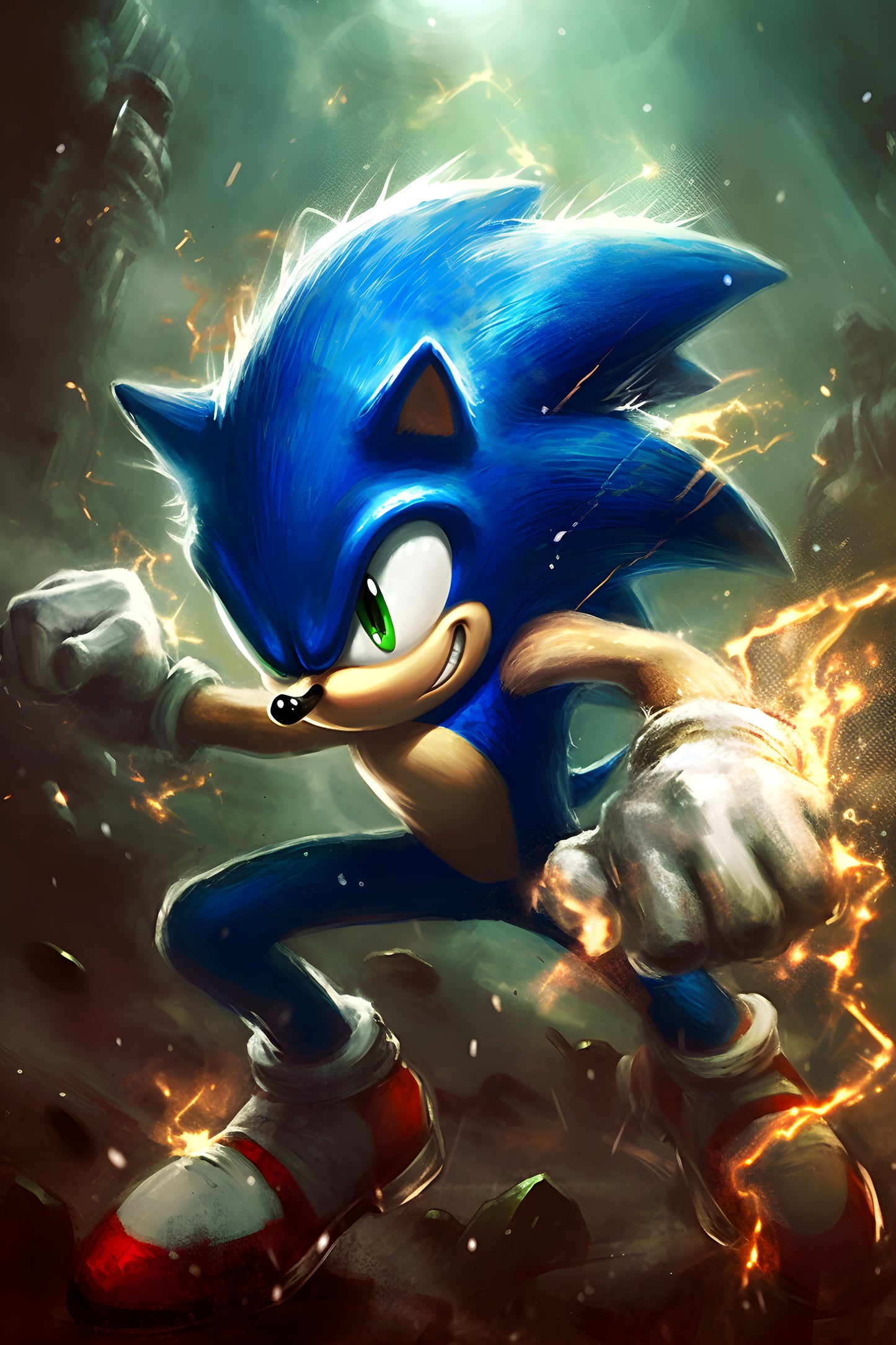 Sonic the Hedgehog 1 Digital Art Gaming Poster