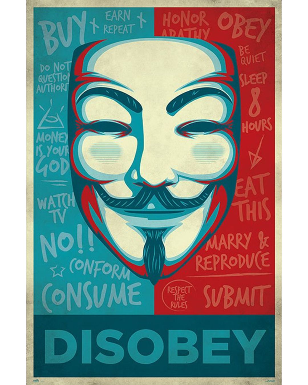 Disobey - V for Vendetta Poster