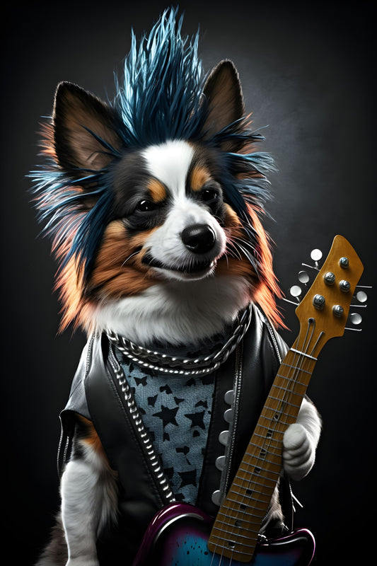 Dog 2 Animal Rock 'n Roll Digital Art Poster