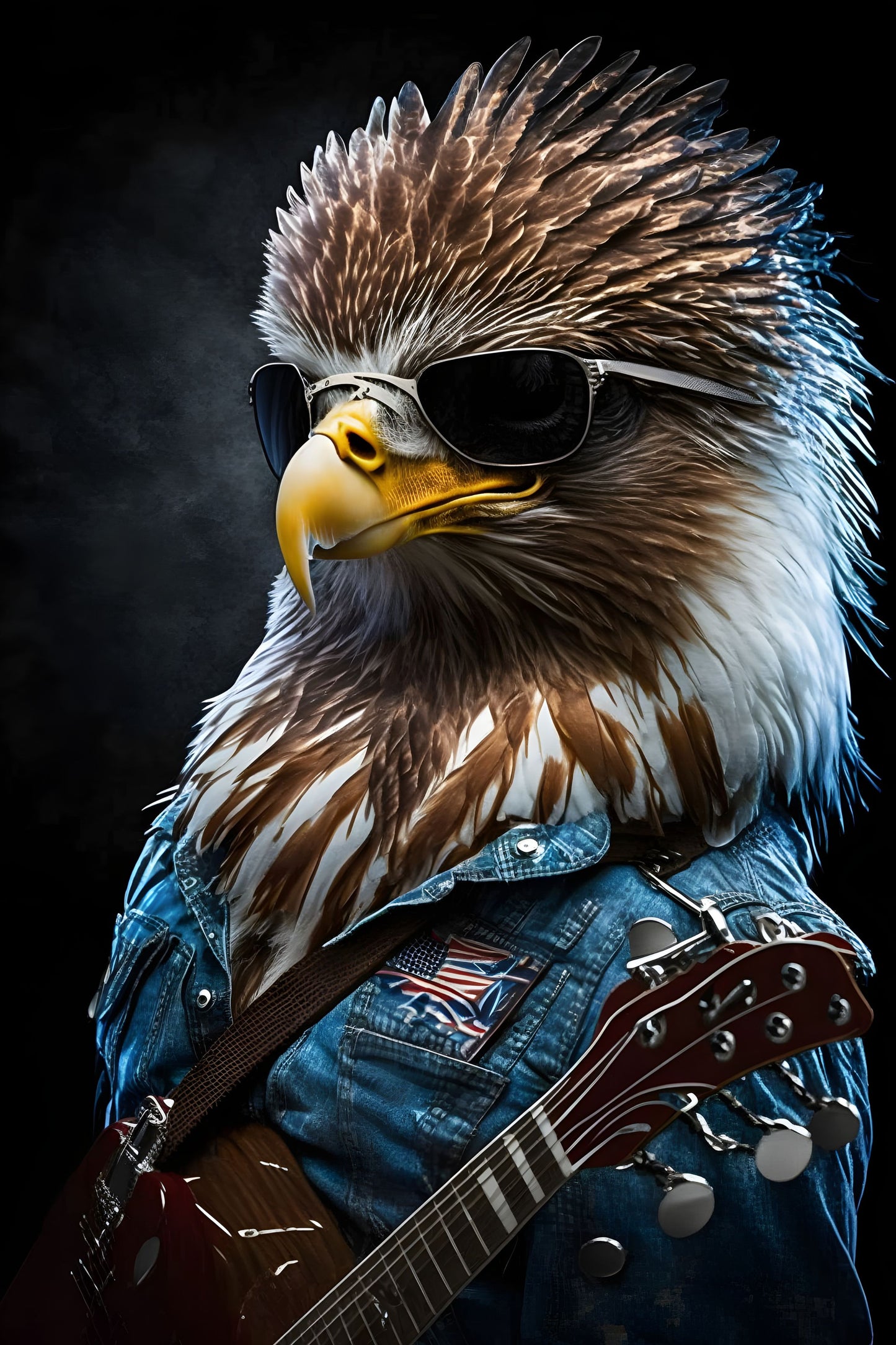 Eagle 2 Animal Rock 'n Roll Digital Art Poster