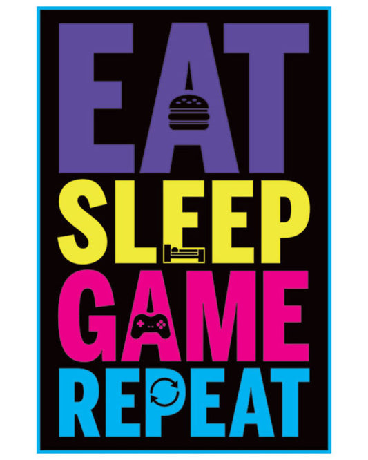 Eat Sleep Game Repeat - Gaming Poster