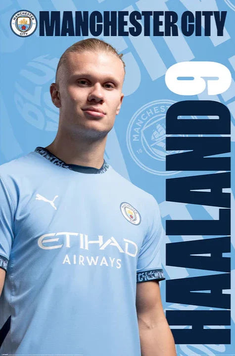 Haaland 9 Man City - Football Poster