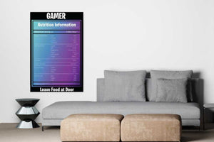 Gamers - Nutrition Panel Poster - room mockup - egoamo posters