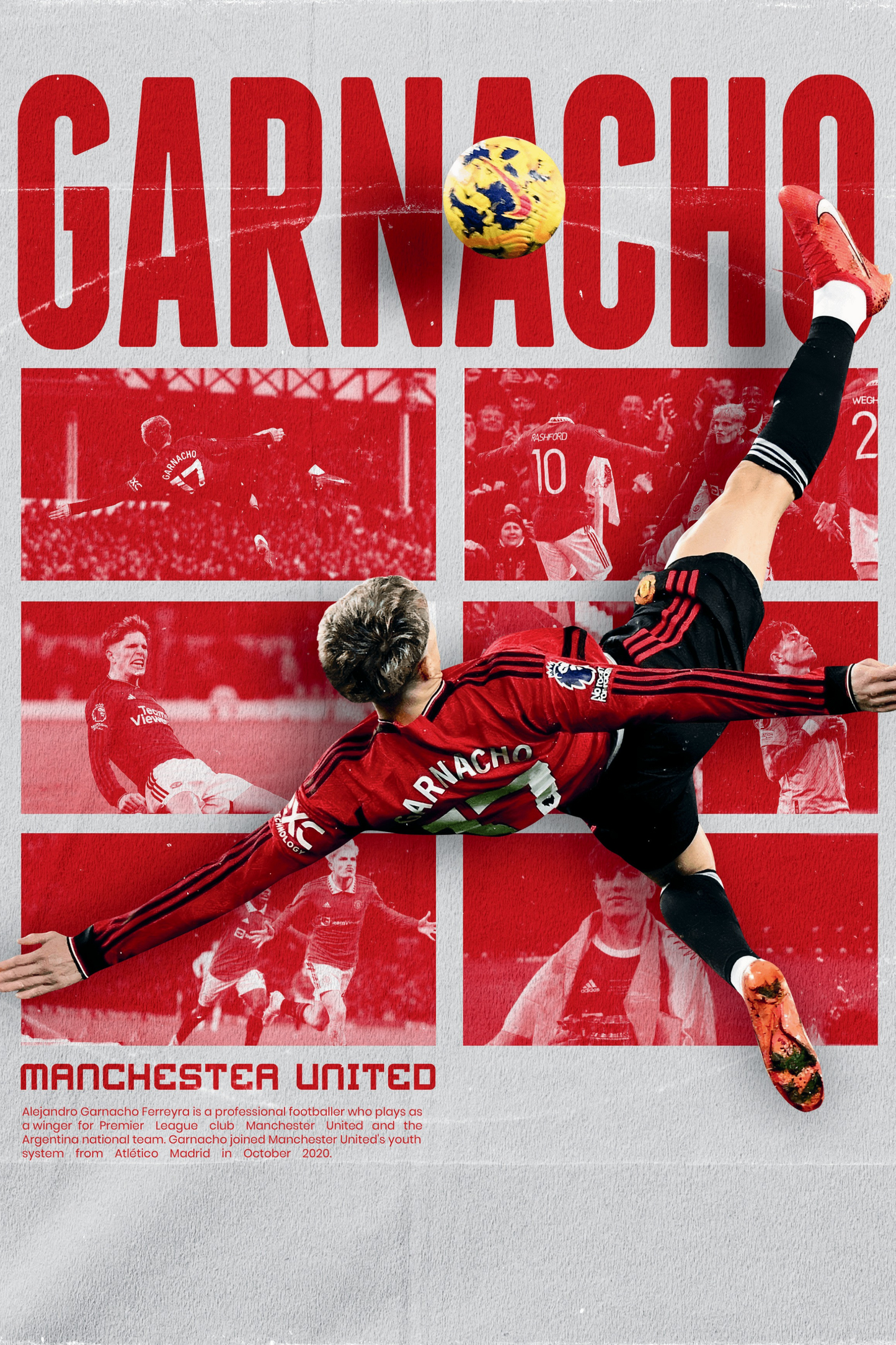 Garnacho Wonder Goal - Man Utd Digital Art Football Poster