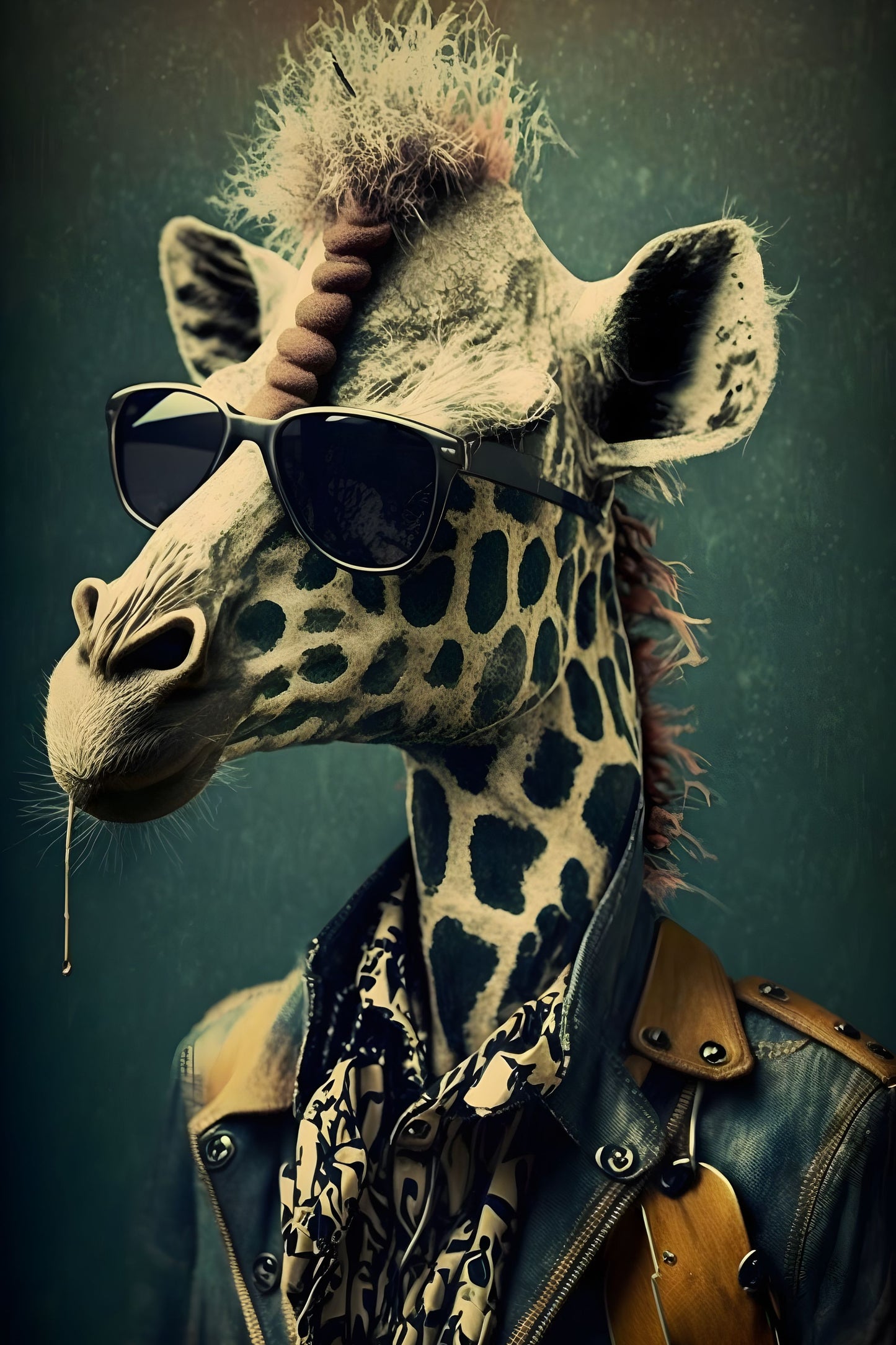 Giraffe 1 Animal Rock 'n Roll Digital Art Poster