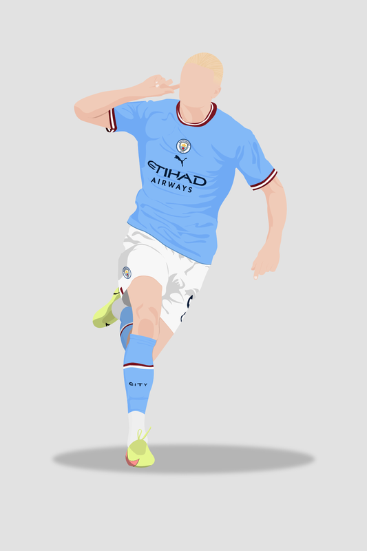Erling Haaland - Man City 2 Digital Art Football Poster