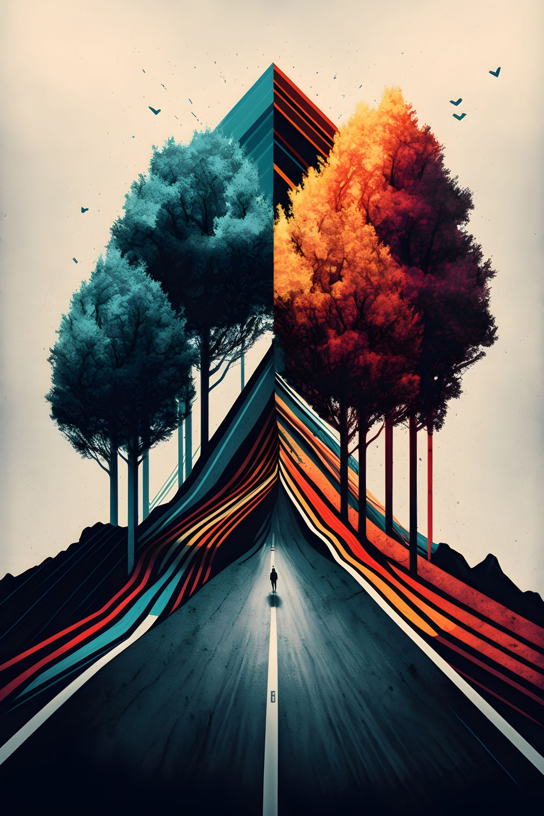 Highway To Trees - Abstract Art Poster - egoamo.co.za