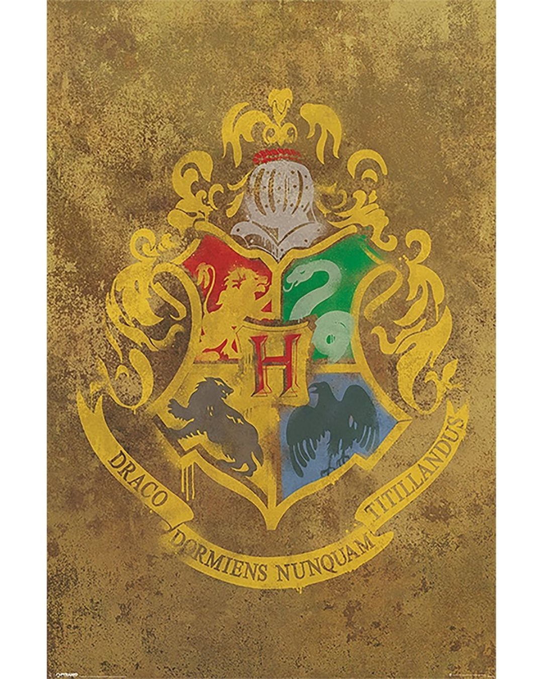 Harry Potter - Gold Hogwarts Crest Poster