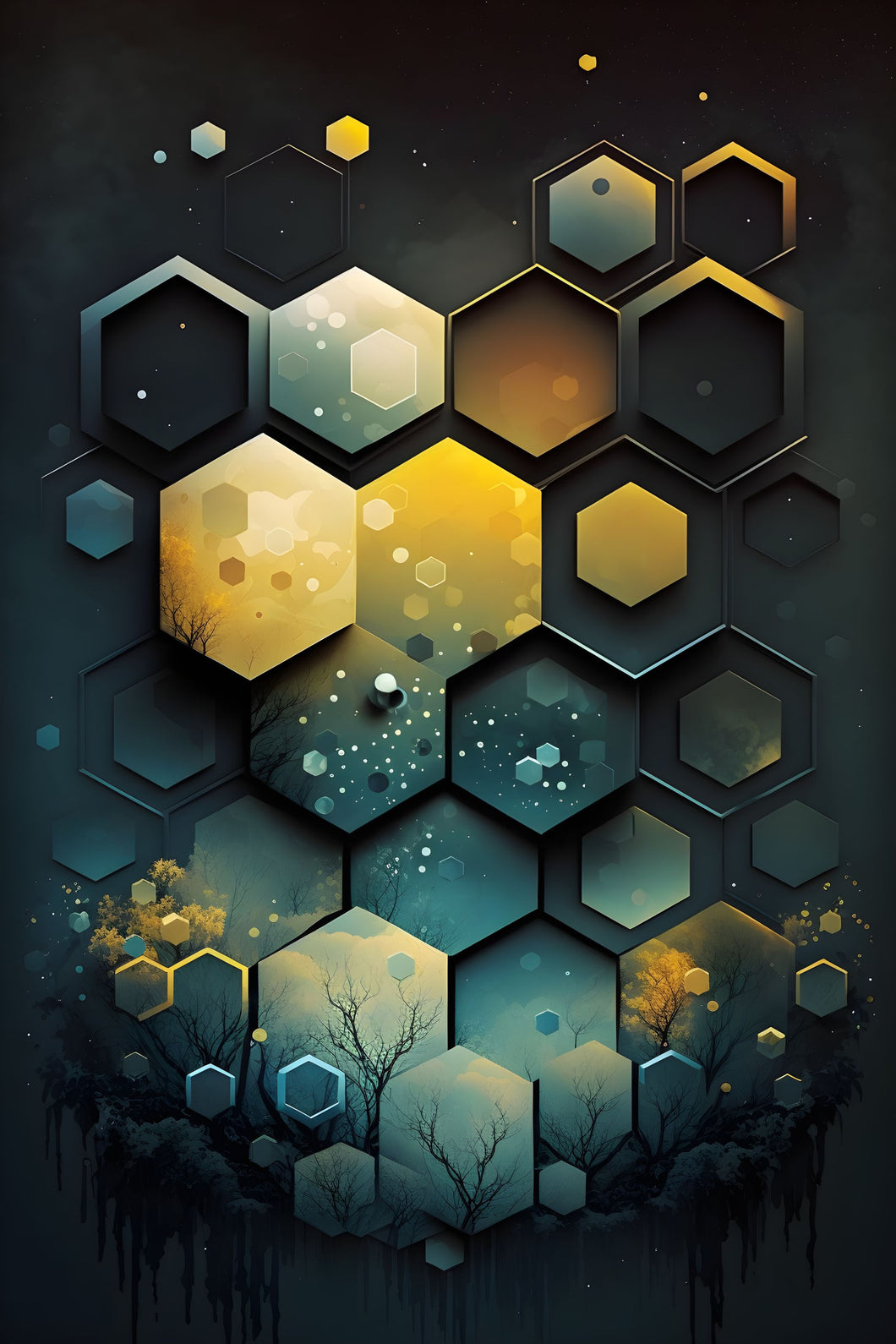 Honeycomb - Abstract Art Poster - egoamo.co.za