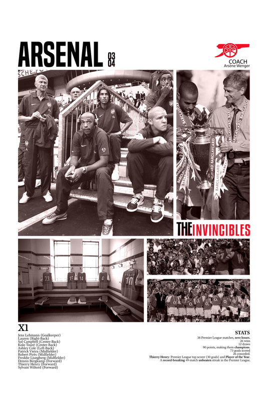 Invincibles 2003/04 - Arsenal Digital Art Football Poster