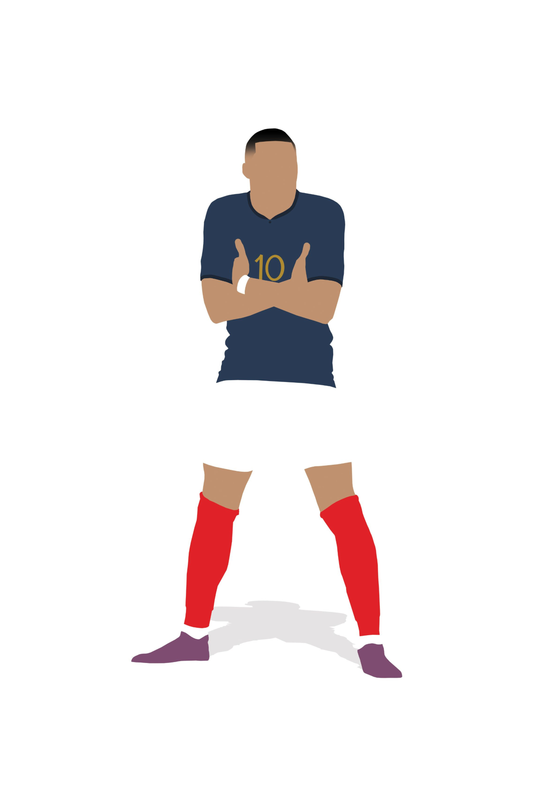 Kylian Mbappé - France 2 Digital Art Football Poster