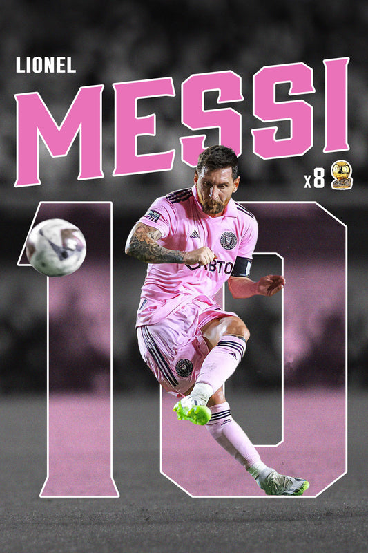 Lionel Messi - Inter Miami 3 Digital Art Football Poster