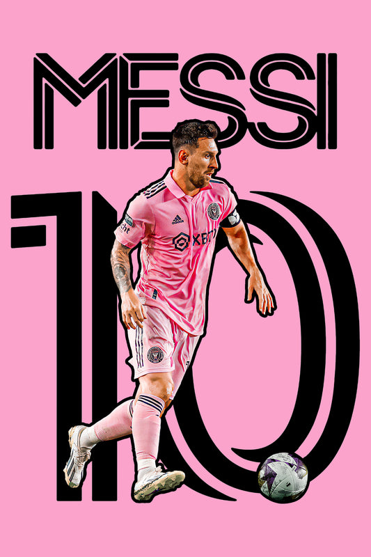 Lionel Messi - Inter Miami 4 Digital Art Football Poster