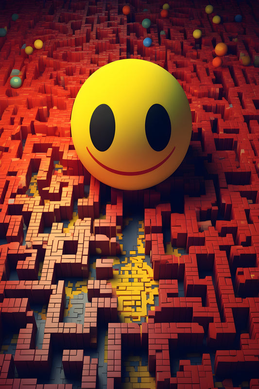 Pac-Man 5 Digital Art Gaming Poster