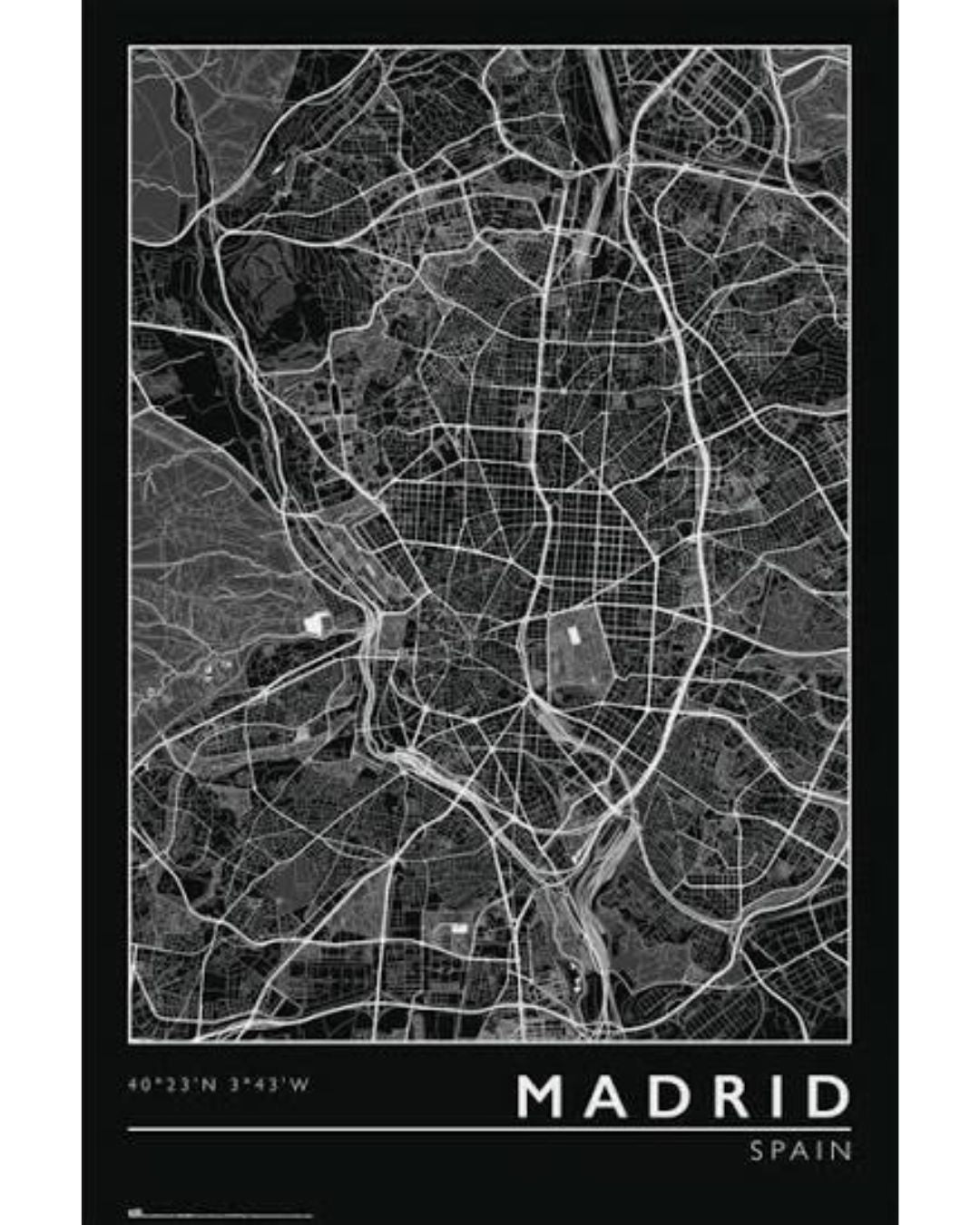 Madrid City Map Poster