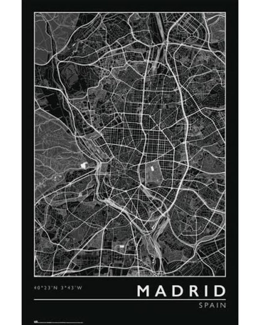 Madrid City Map Poster
