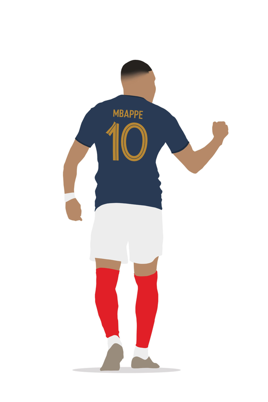Kylian Mbappé - France 1 Digital Art Football Poster