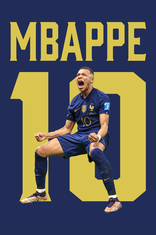 Kylian Mbappe 10 - France 1 Digital Art Football Poster