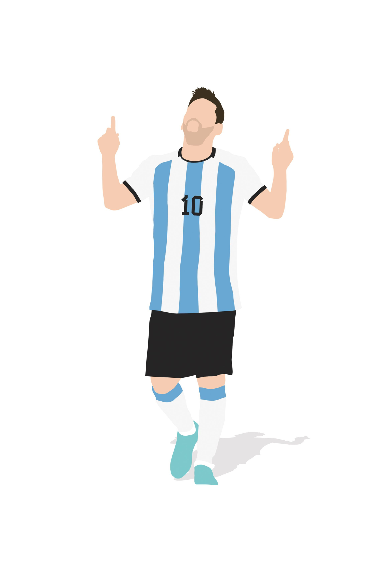 Lionel Messi - Argentina 1 Digital Art Football Poster