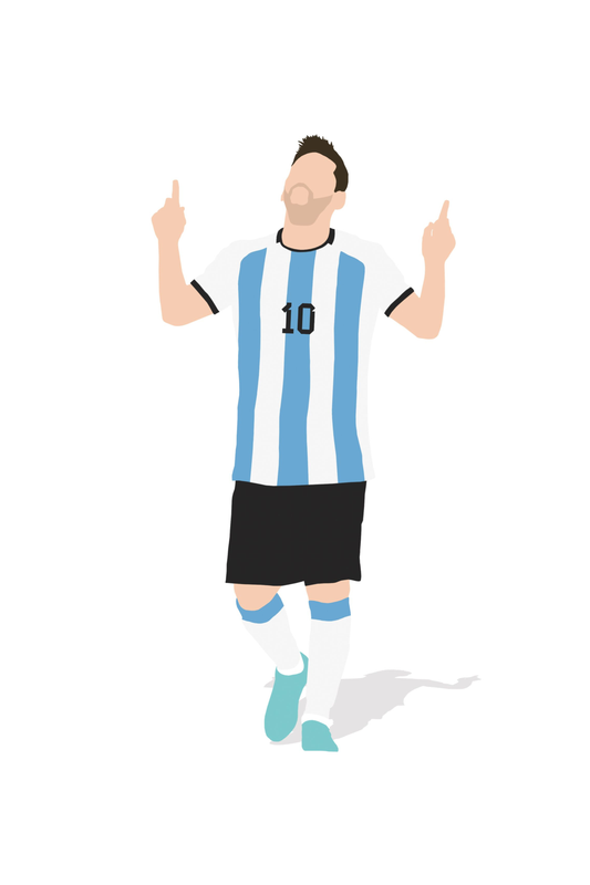 Lionel Messi - Argentina 1 Digital Art Football Poster